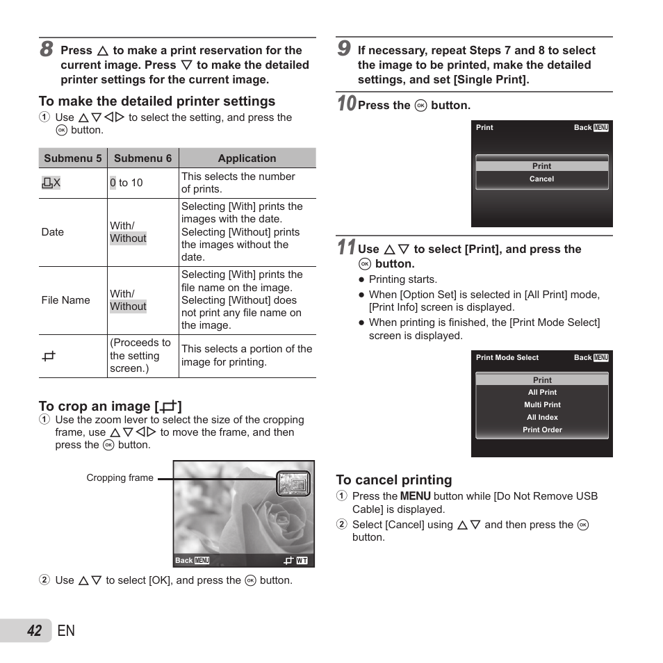 42 en | Olympus VH-410 User Manual | Page 42 / 71