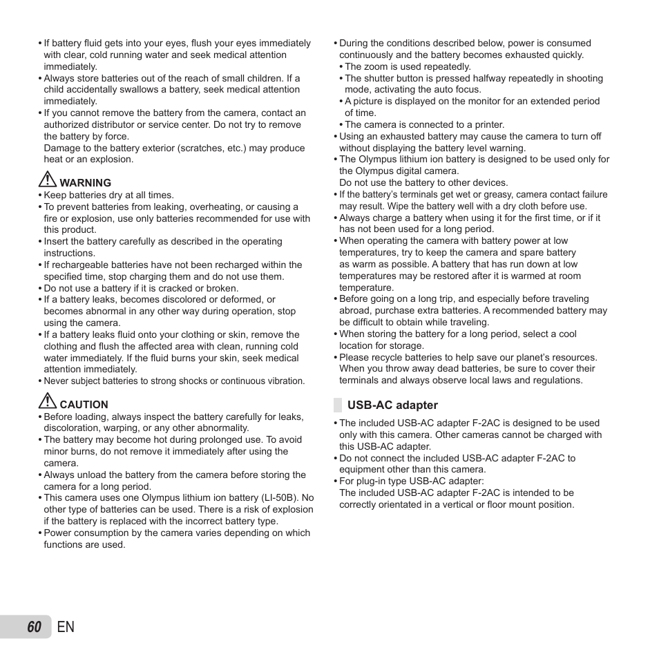 60 en | Olympus VH-410 User Manual | Page 60 / 71