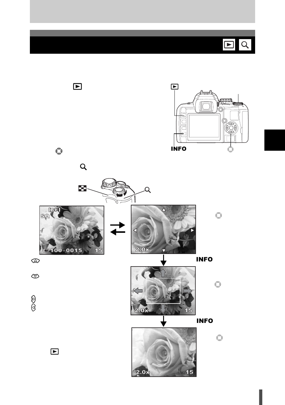 4 playback functions, Single-frame/close-up playback, Playback functions | Olympus E-400 User Manual | Page 79 / 164