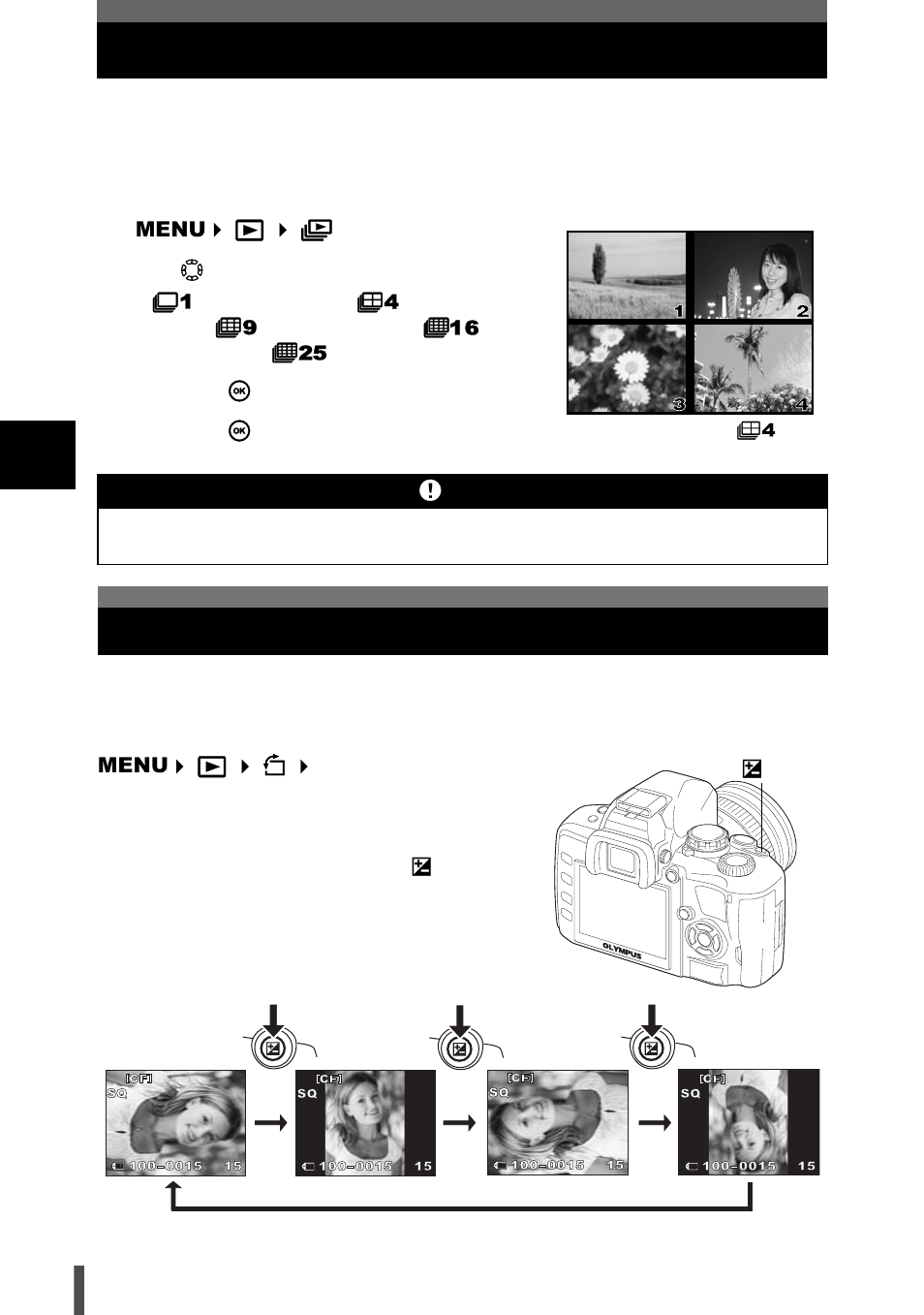 Slideshow, Rotating images, Slideshow rotating images | Olympus E-400 User Manual | Page 82 / 164