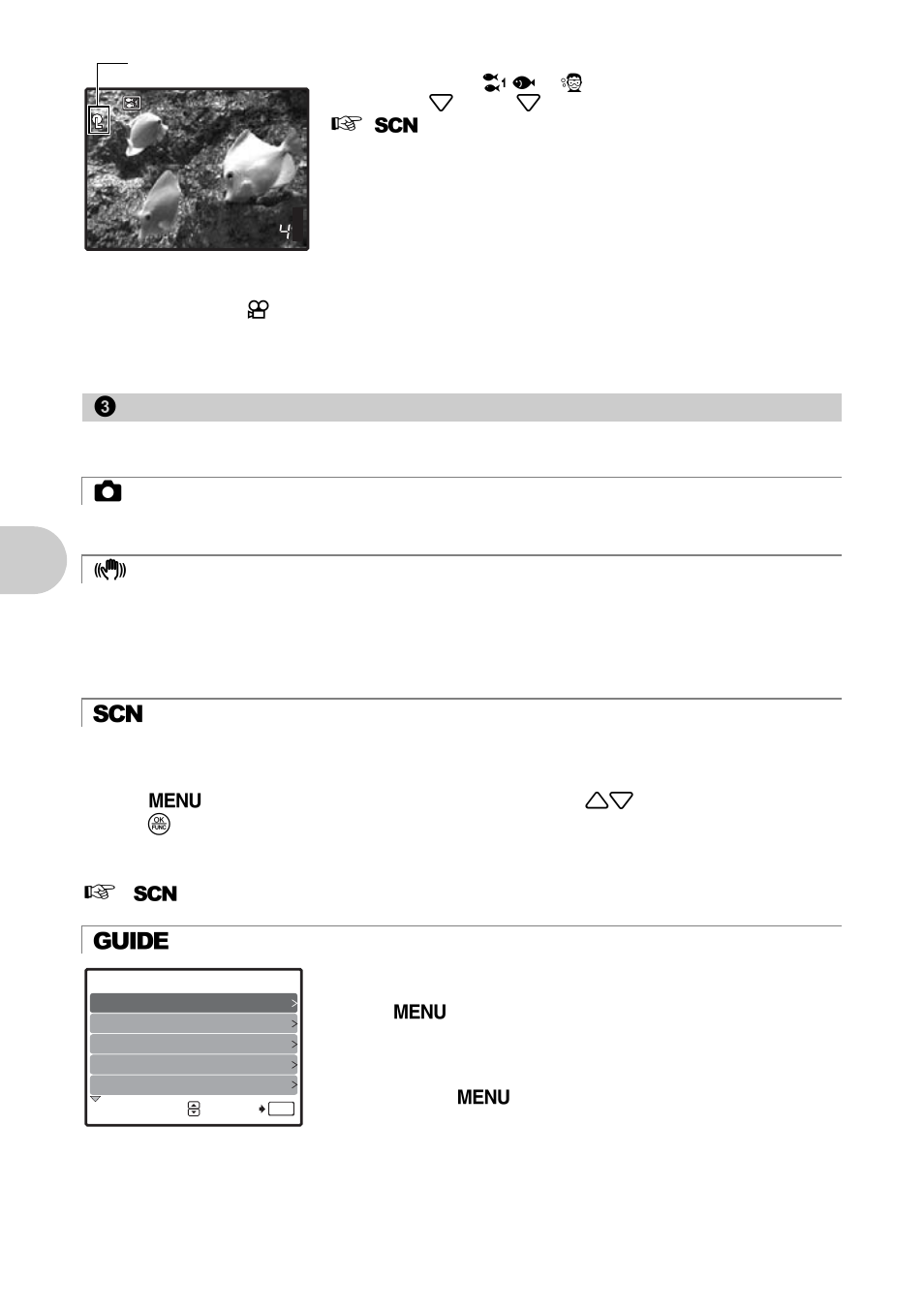 K shooting still pictures, But to n o perat io ns | Olympus µ 790 SW User Manual | Page 12 / 80