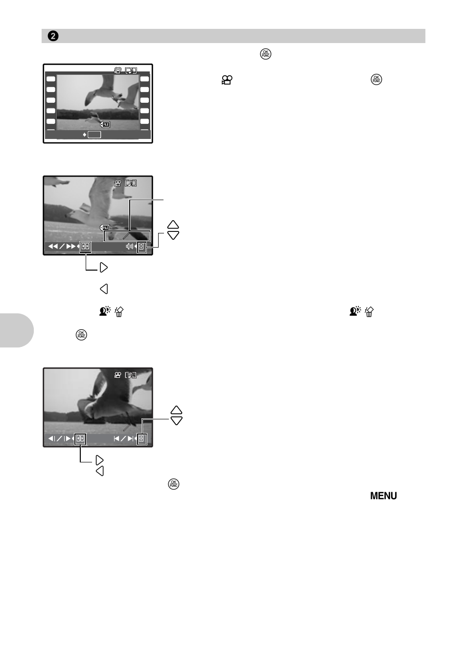 Movie play playing back movies, Menu ope rati ons, Movie play | Olympus µ 790 SW User Manual | Page 28 / 80