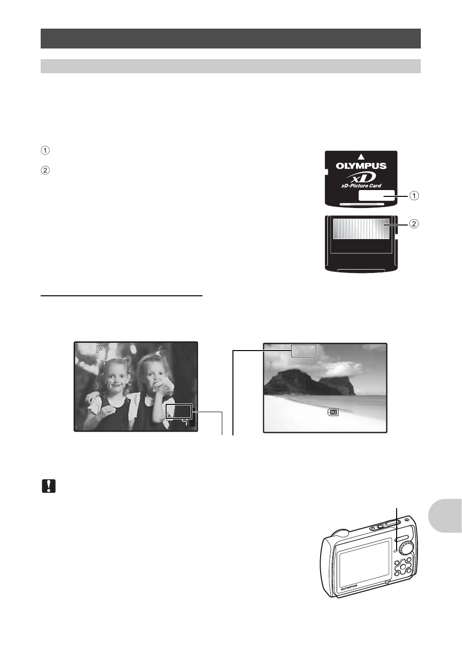 Useful use of the accessories, The card, The card” (p. 63) | Ap pend ix | Olympus µ 790 SW User Manual | Page 63 / 80