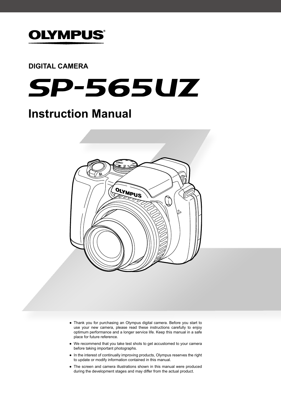 Olympus SP-565 UZ User Manual | 92 pages