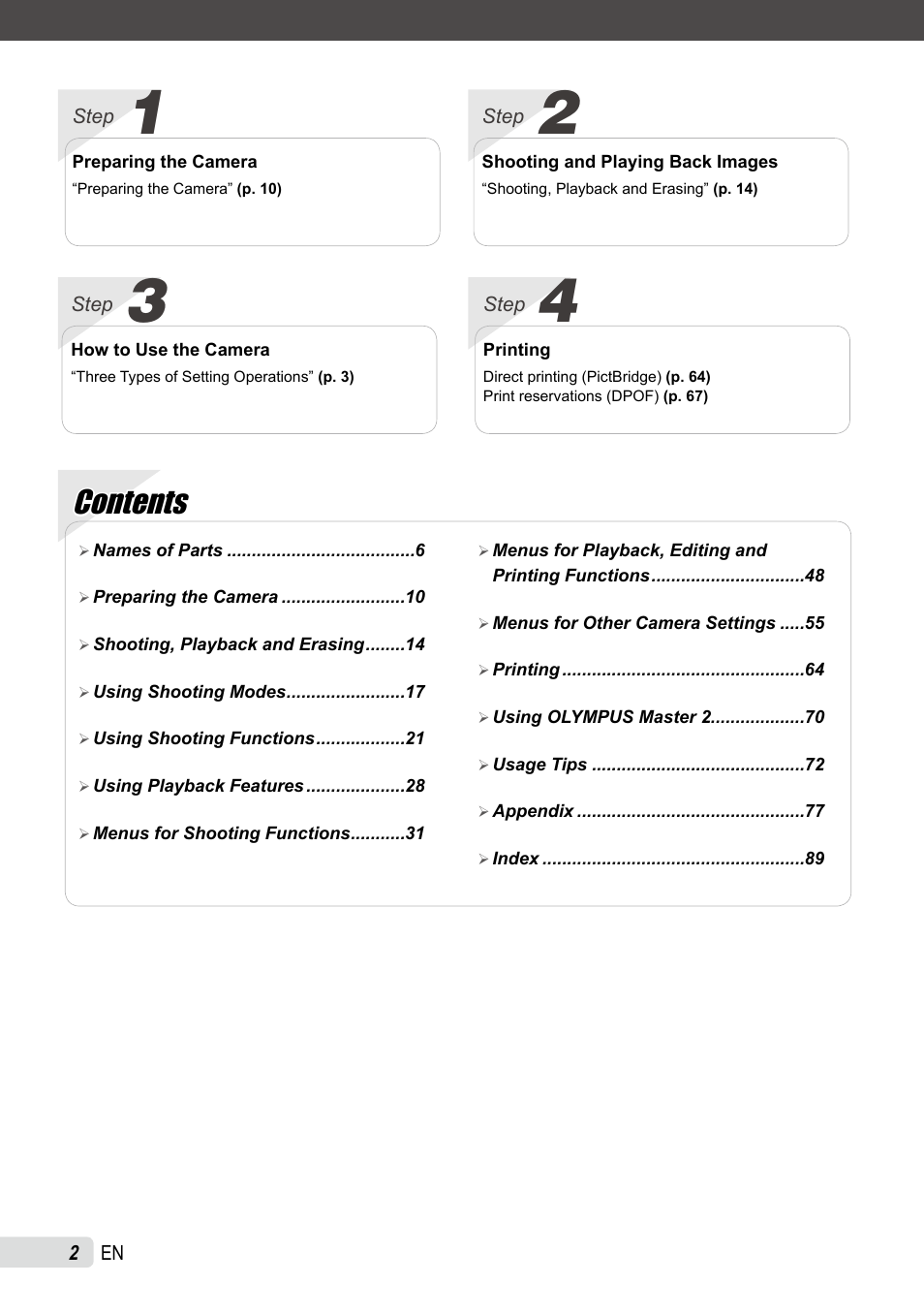 Olympus SP-565 UZ User Manual | Page 2 / 92