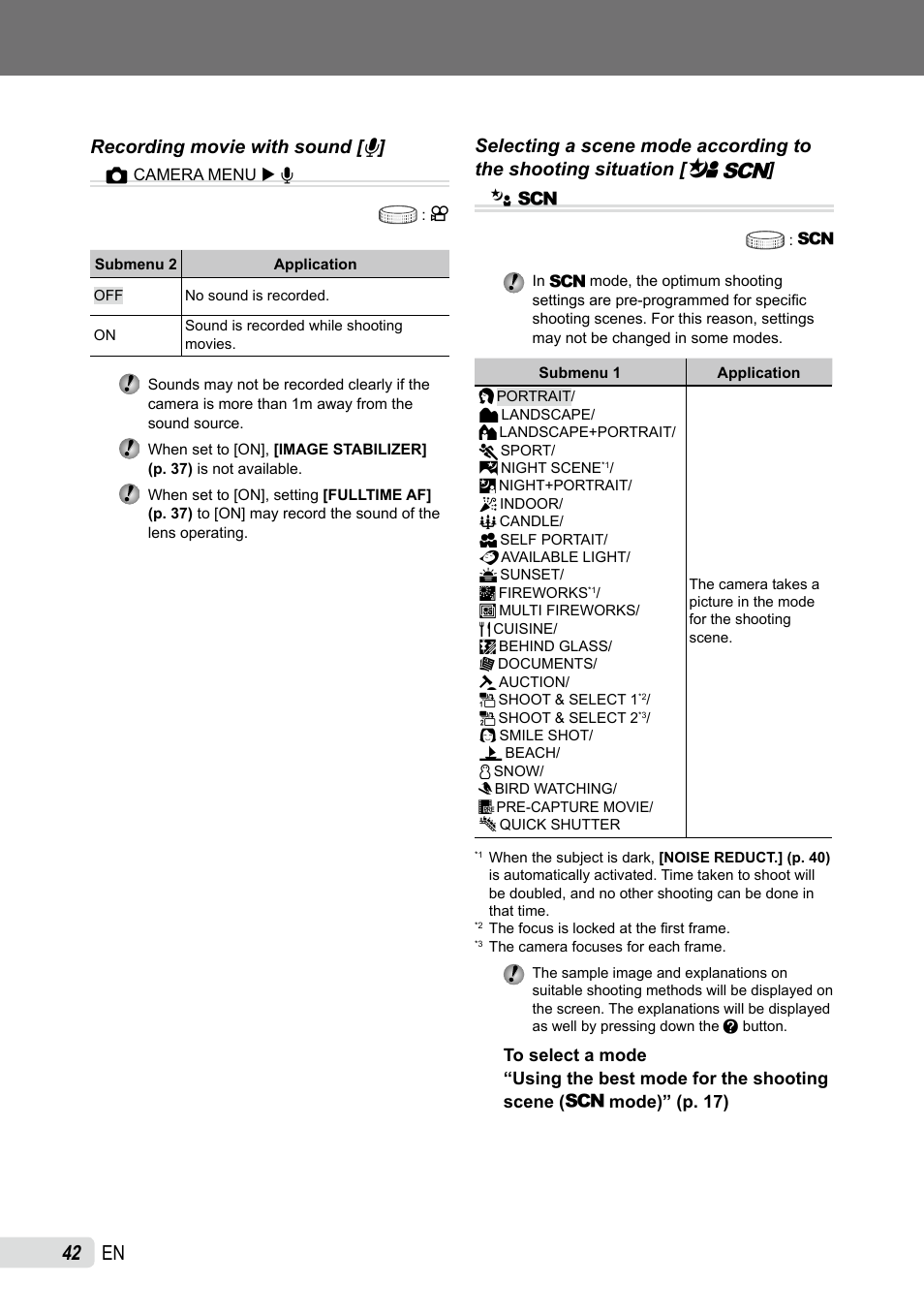 Recording movie with sound | Olympus SP-565 UZ User Manual | Page 42 / 92