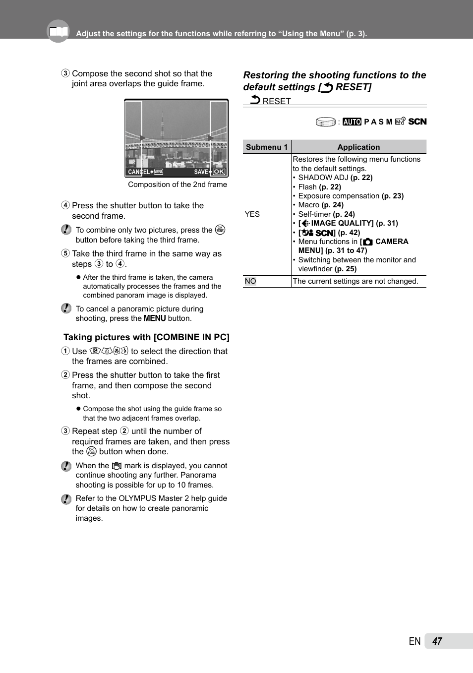 Olympus SP-565 UZ User Manual | Page 47 / 92