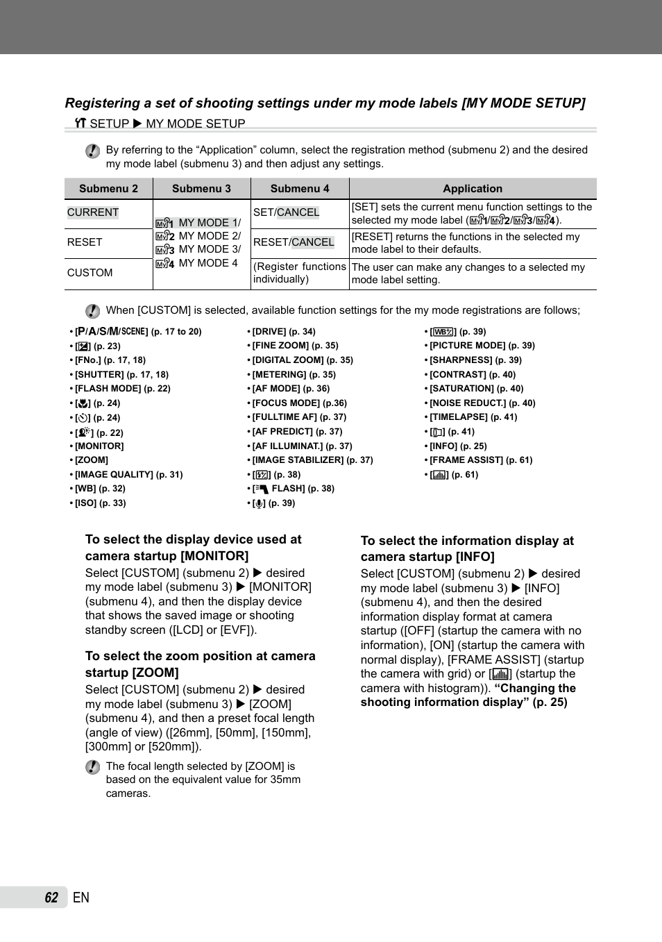 Olympus SP-565 UZ User Manual | Page 62 / 92