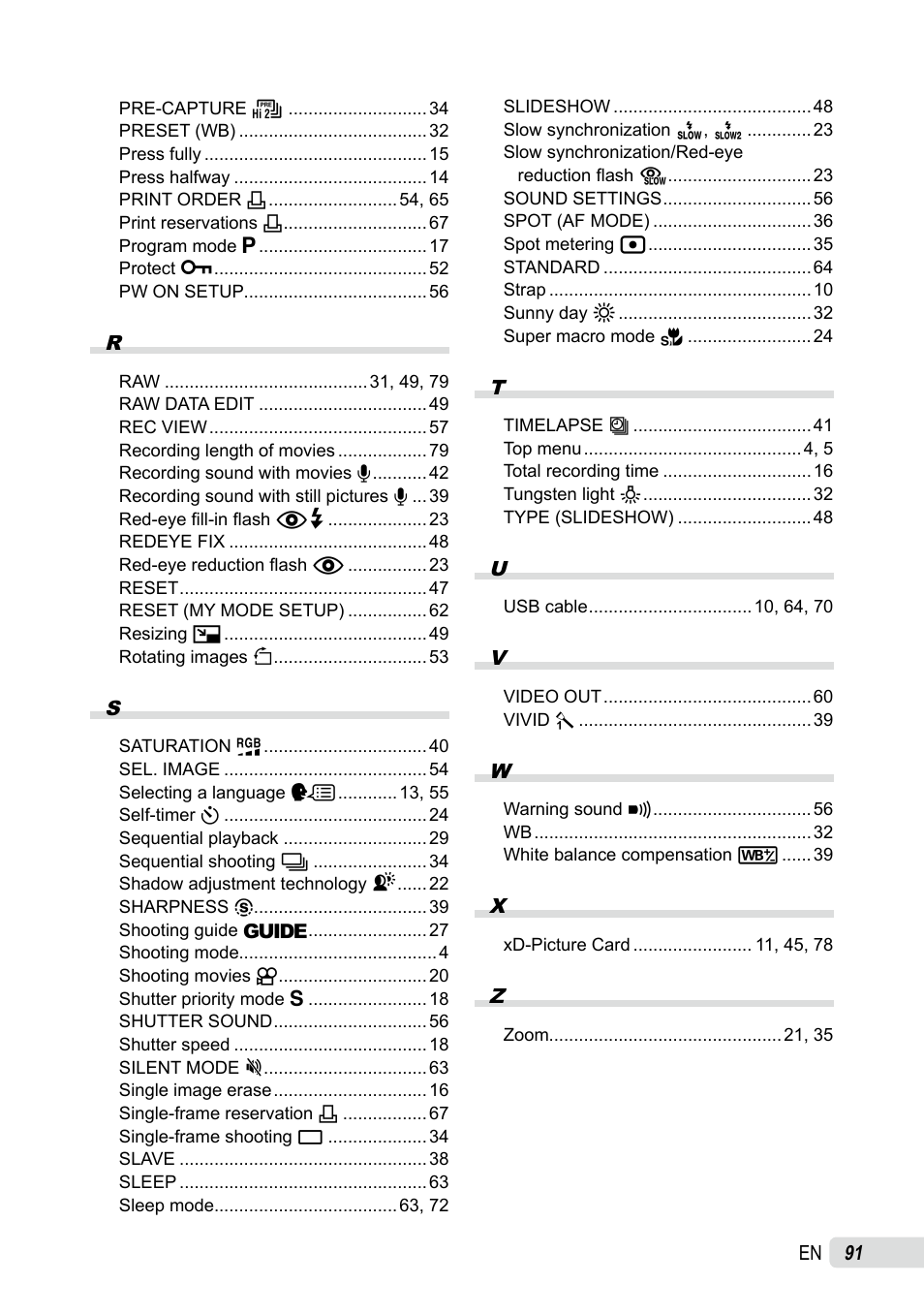 Olympus SP-565 UZ User Manual | Page 91 / 92