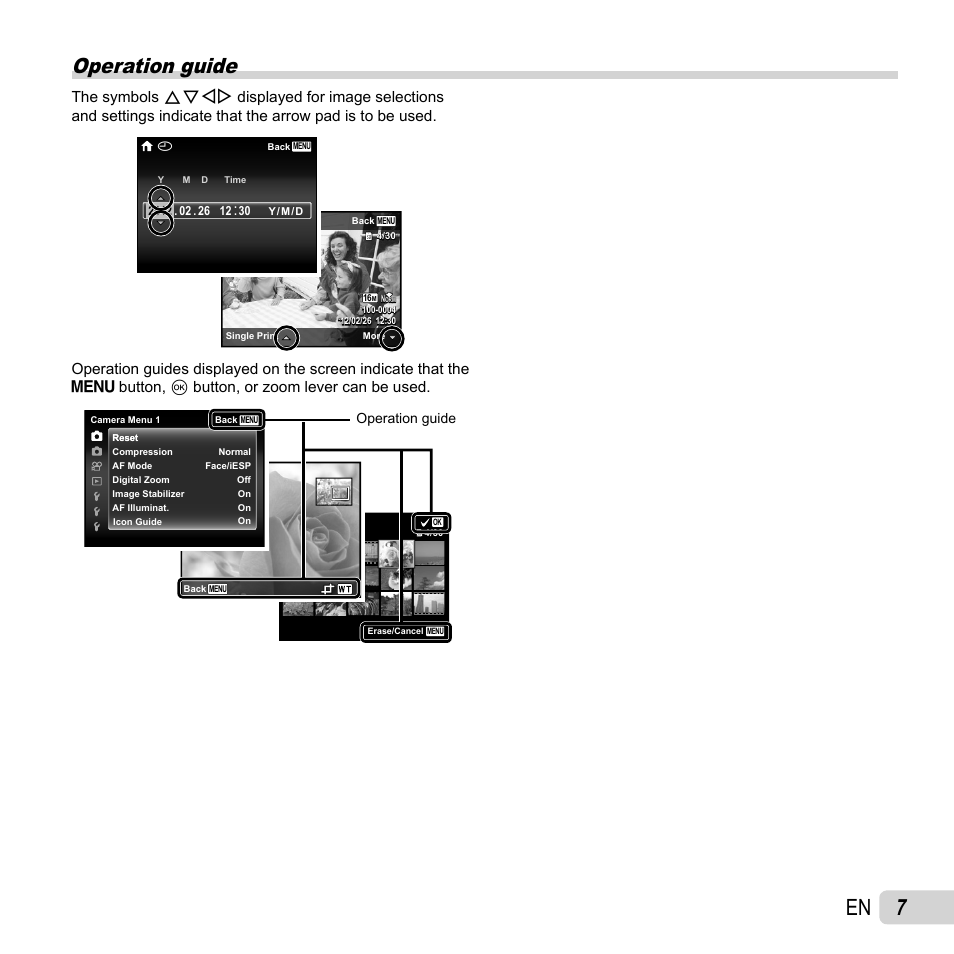 Operation guide | Olympus VR-360 User Manual | Page 7 / 77