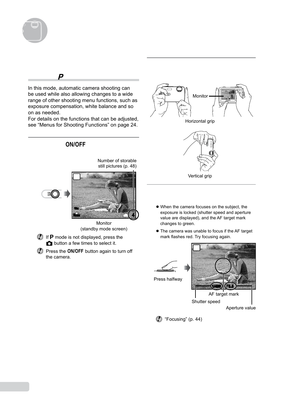 Shooting, playback, and erasing, 1 en | Olympus µ-550WP User Manual | Page 14 / 62