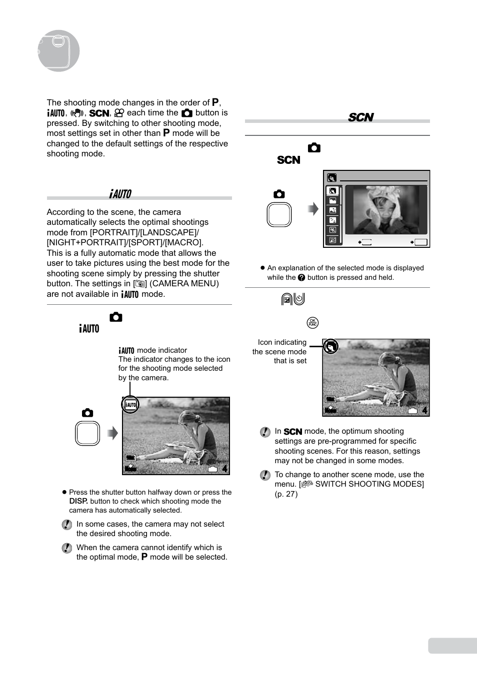 Using shooting modes, Shooting with automatic settings, Using the best mode for the shooting scene | 1 en, Shooting with automatic settings (g mode) | Olympus µ-550WP User Manual | Page 17 / 62