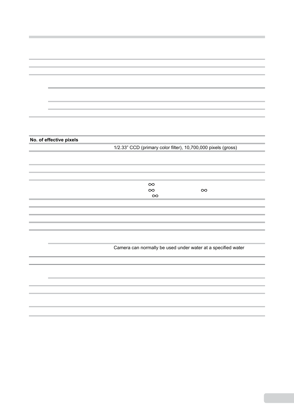 Specifications, 57 en specifications | Olympus µ-550WP User Manual | Page 57 / 62