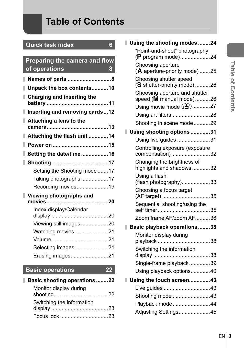 Olympus EPL5 User Manual | Page 3 / 133