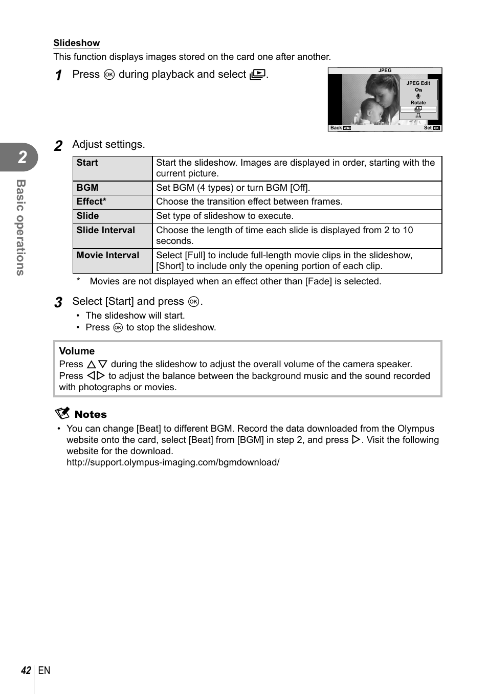 Basic operations | Olympus EPL5 User Manual | Page 42 / 133