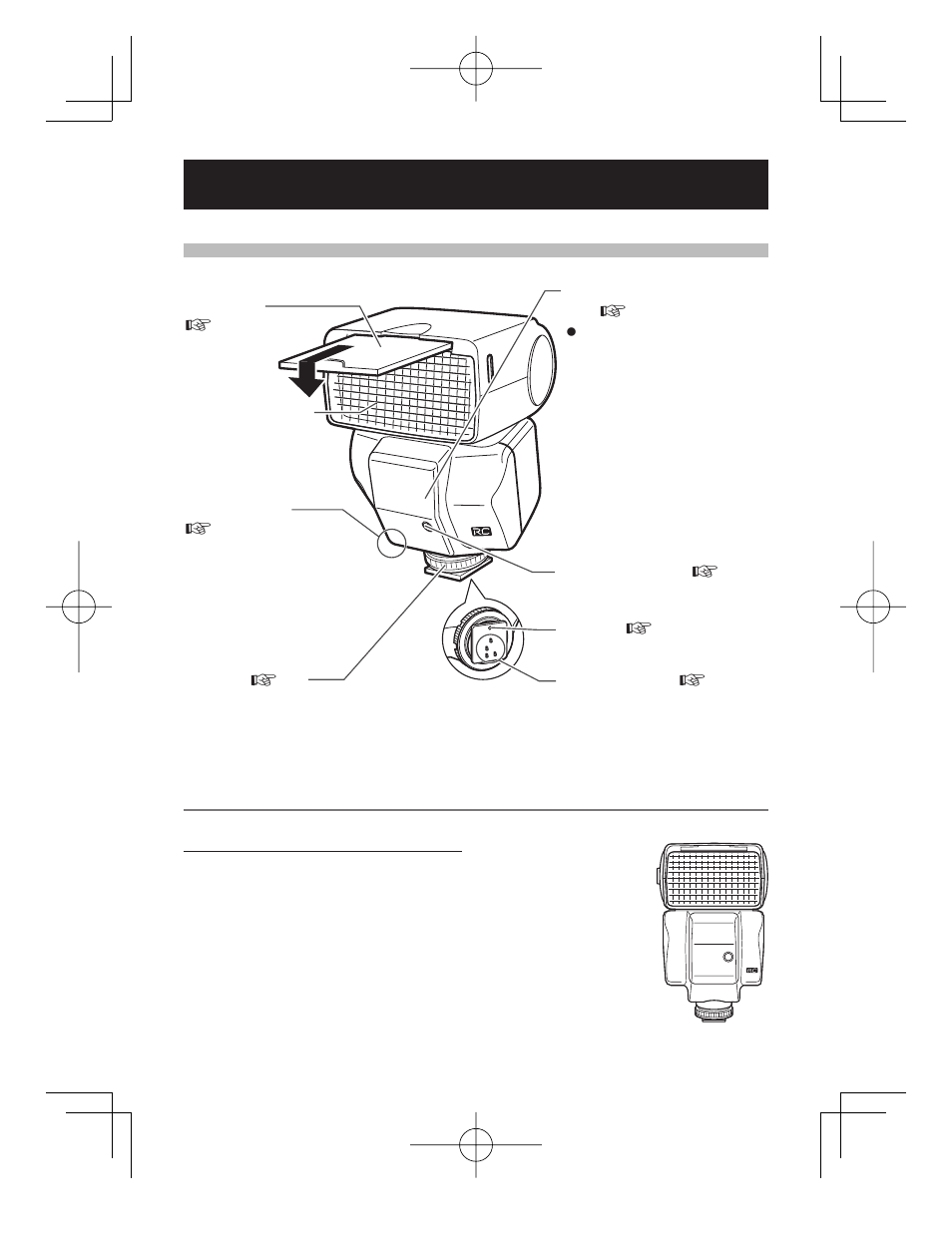 Names of parts, Flash | Olympus FL-36R User Manual | Page 2 / 56