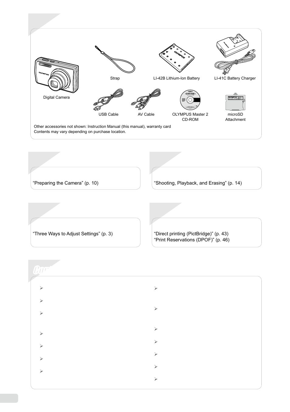 Olympus µ-7000 User Manual | Page 2 / 68