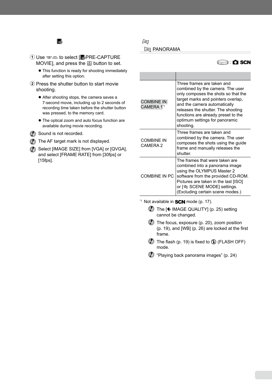 Creating panoramic images, 9 en, Creating panoramic images [ g panorama] g | Olympus µ-7000 User Manual | Page 29 / 68