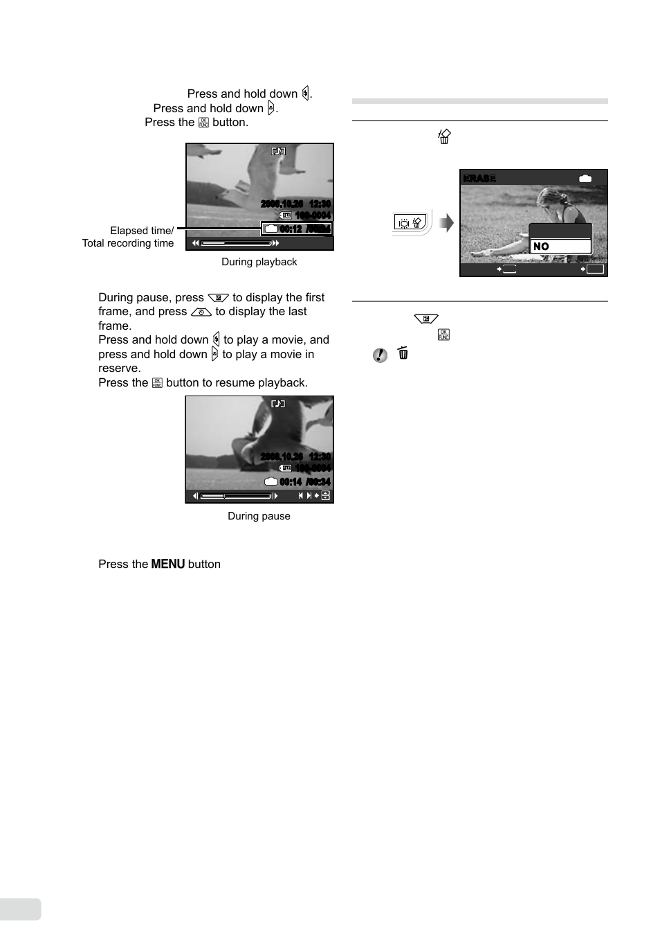 Erasing images during playback, 1 en | Olympus FE-360 User Manual | Page 16 / 58