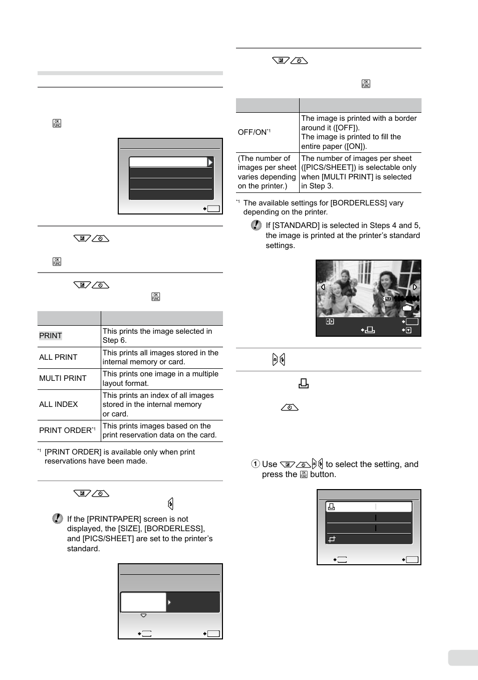 Changing the printer’s settings for printing | Olympus FE-360 User Manual | Page 35 / 58