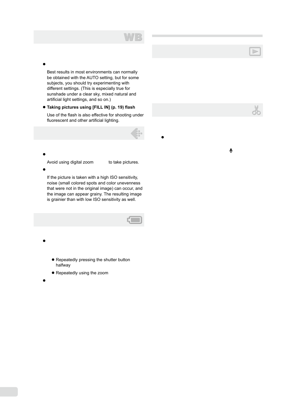 Color hue, Image quality, Batteries | Playback/editing tips, Playback, Editing | Olympus FE-360 User Manual | Page 44 / 58