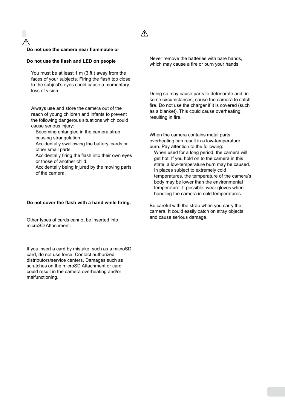 Handling the camera | Olympus FE-360 User Manual | Page 49 / 58