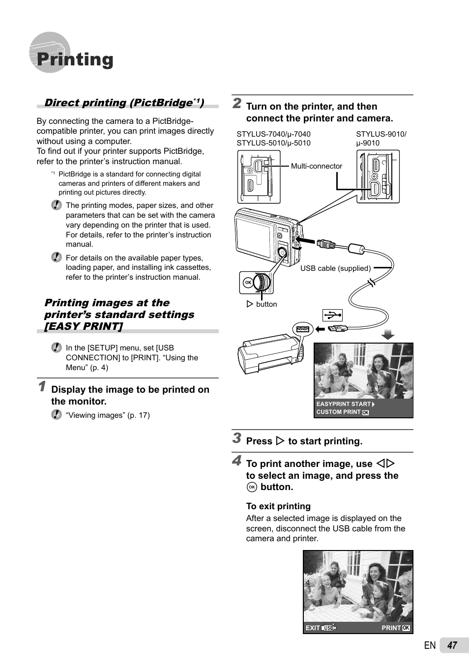 Printing | Olympus 5010 User Manual | Page 47 / 74