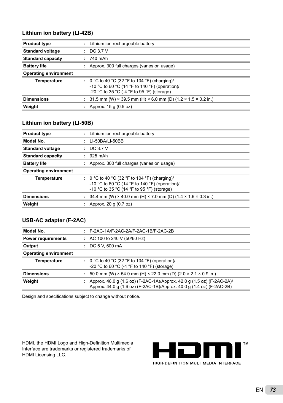 73 en | Olympus 5010 User Manual | Page 73 / 74