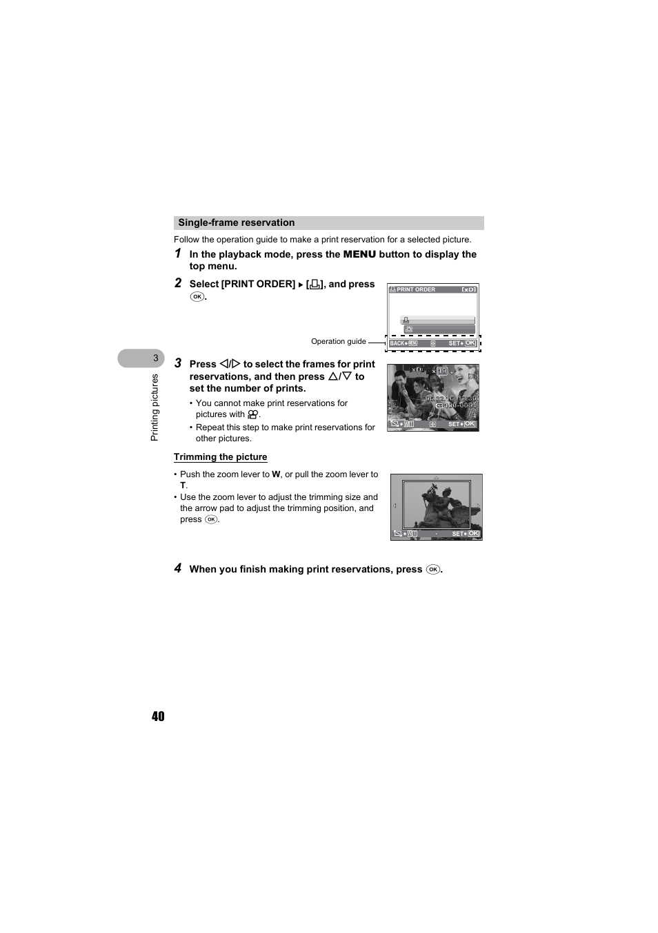 Single-frame reservation | Olympus FE-140 User Manual | Page 40 / 80