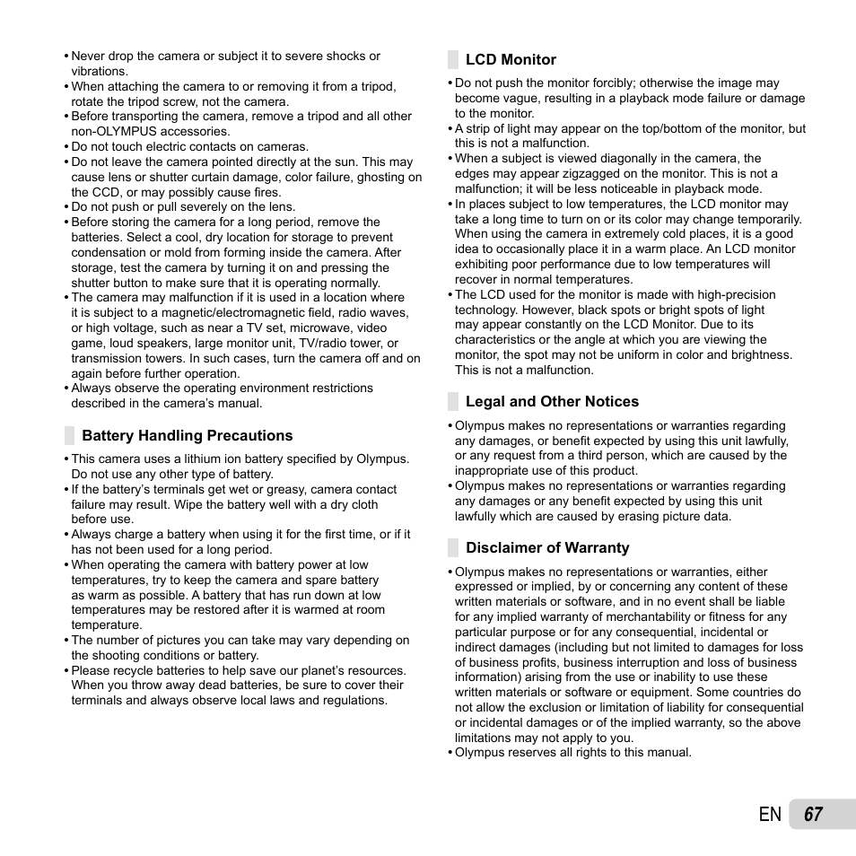 67 en | Olympus VR-310 User Manual | Page 67 / 76