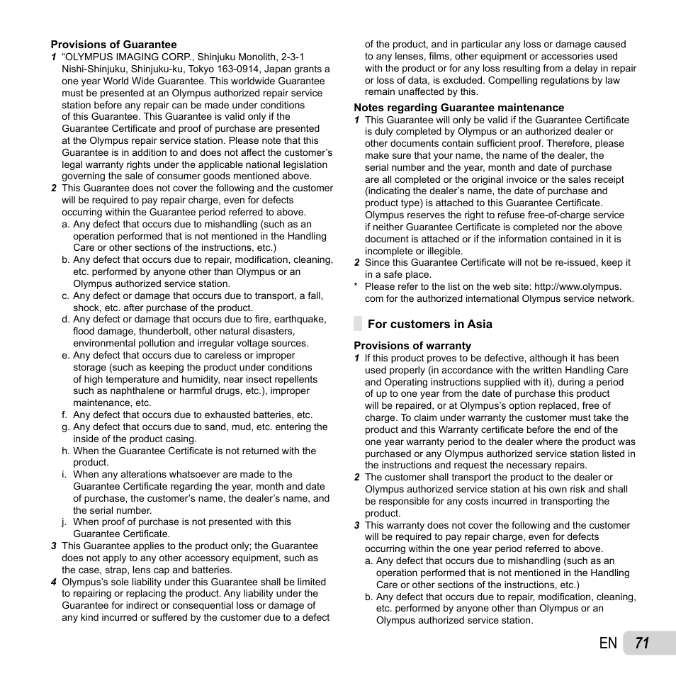 71 en | Olympus VR-310 User Manual | Page 71 / 76