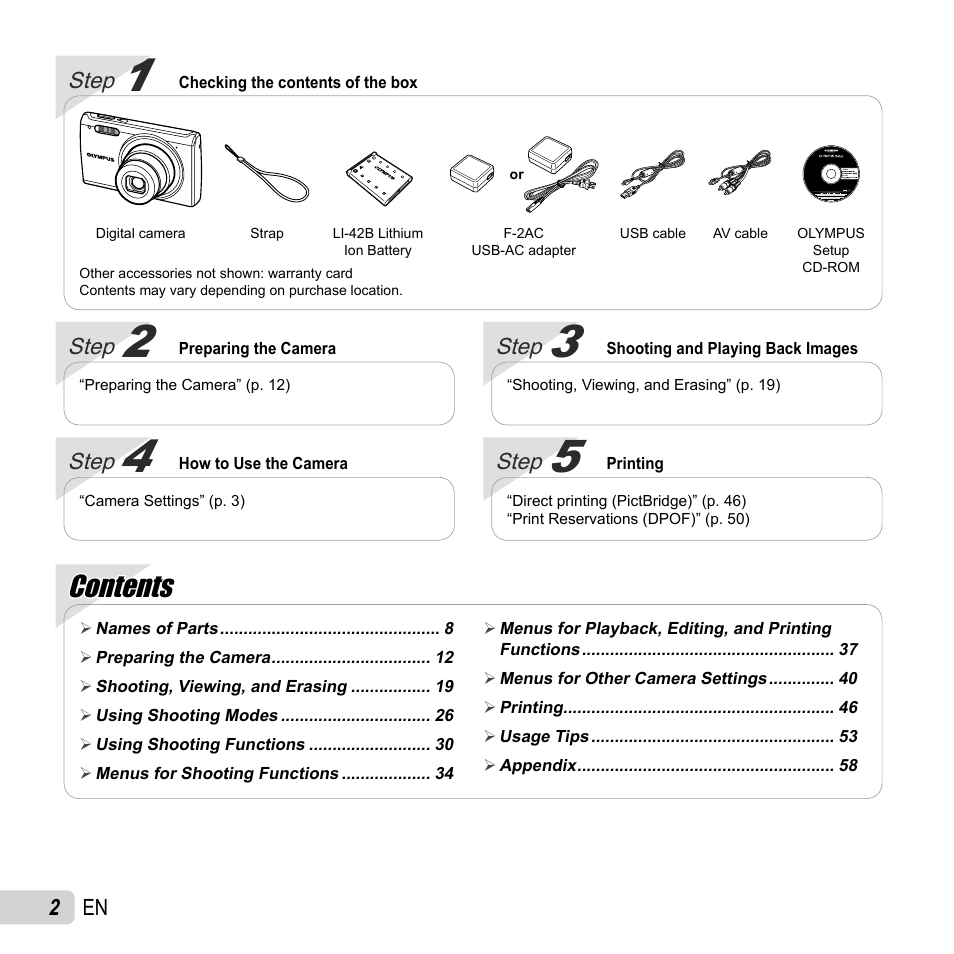 Olympus FE-4050 User Manual | Page 2 / 75