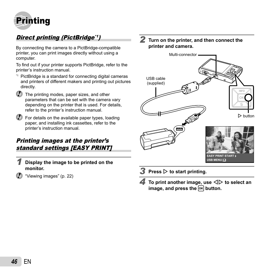 Printing, 46 en | Olympus FE-4050 User Manual | Page 46 / 75