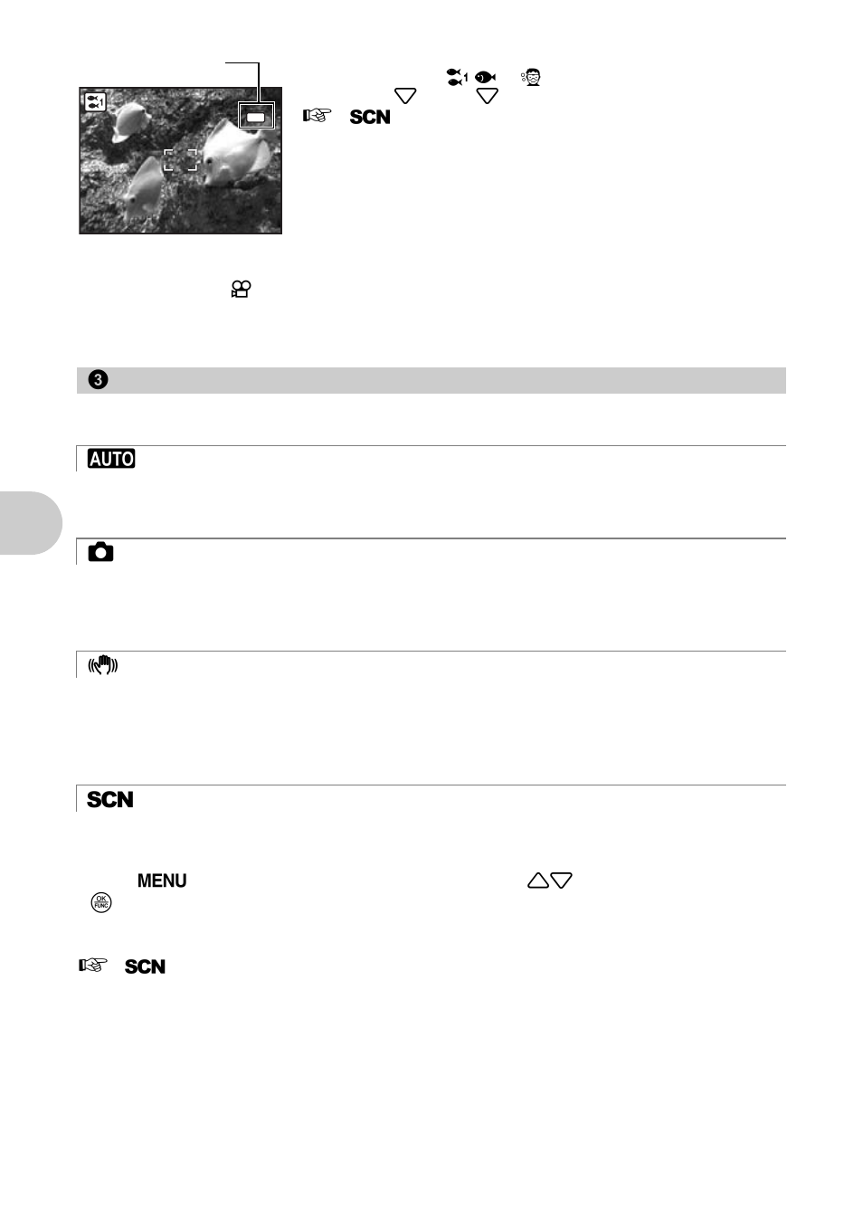Switching between shooting and playback modes, Shooting pictures with full automatic settings, Set the optimum aperture value and shutter speed | Olympus 1030 SW User Manual | Page 12 / 80