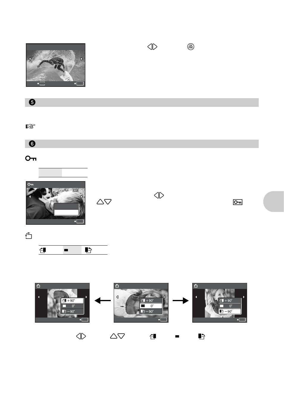 Making an index picture from a movie, Making print reservations (dpof), Playback menu | Protecting pictures, Rotating pictures, 0 protecting pictures” (p. 33), Me nu opera tions, Index, Print order, Playback menu 0 | Olympus 1030 SW User Manual | Page 33 / 80