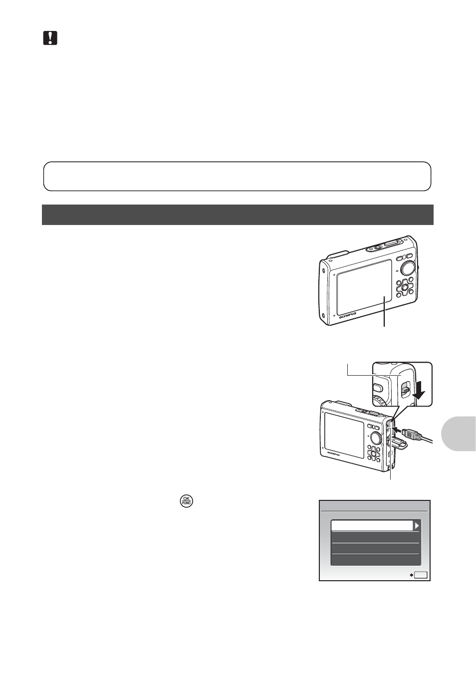 Connecting the camera to a computer | Olympus 1030 SW User Manual | Page 47 / 80