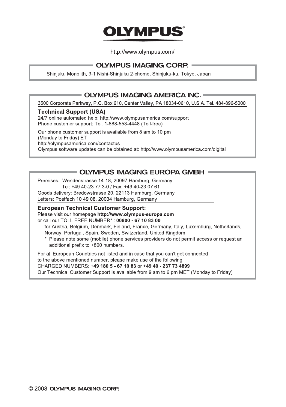 Olympus 1030 SW User Manual | Page 80 / 80