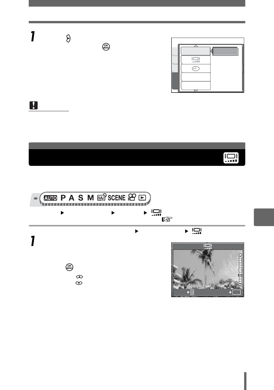 Adjusting the monitor brightness, P. 115 | Olympus SP-350 User Manual | Page 115 / 195