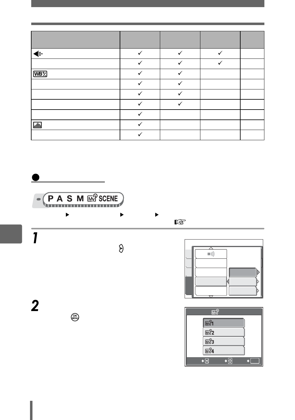 Setting my mode | Olympus SP-350 User Manual | Page 120 / 195