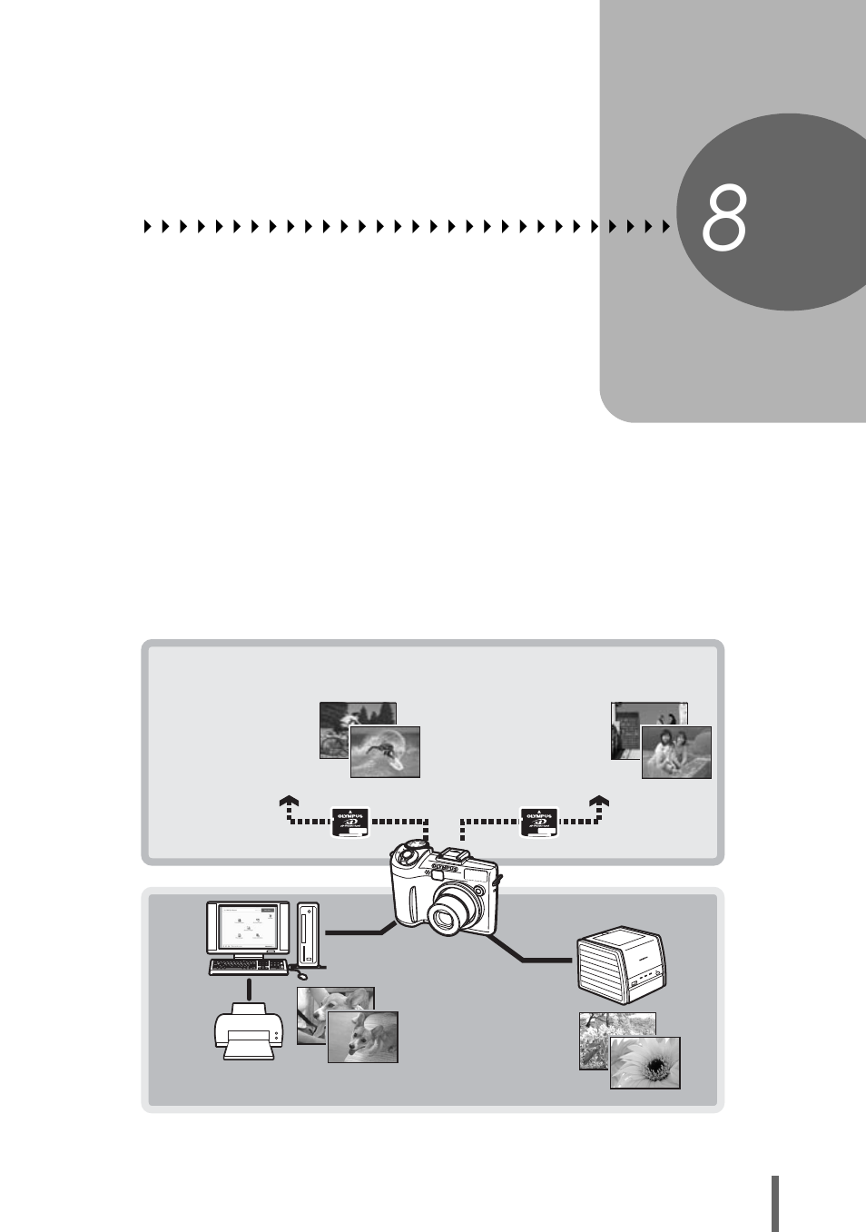 8 printing pictures, Printing pictures, P. 123 | Olympus SP-350 User Manual | Page 123 / 195