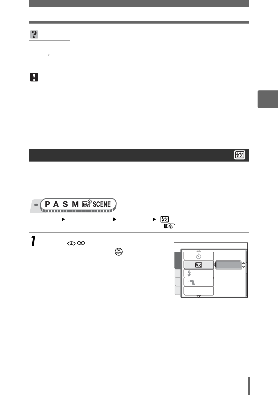 Flash intensity control | Olympus SP-350 User Manual | Page 45 / 195