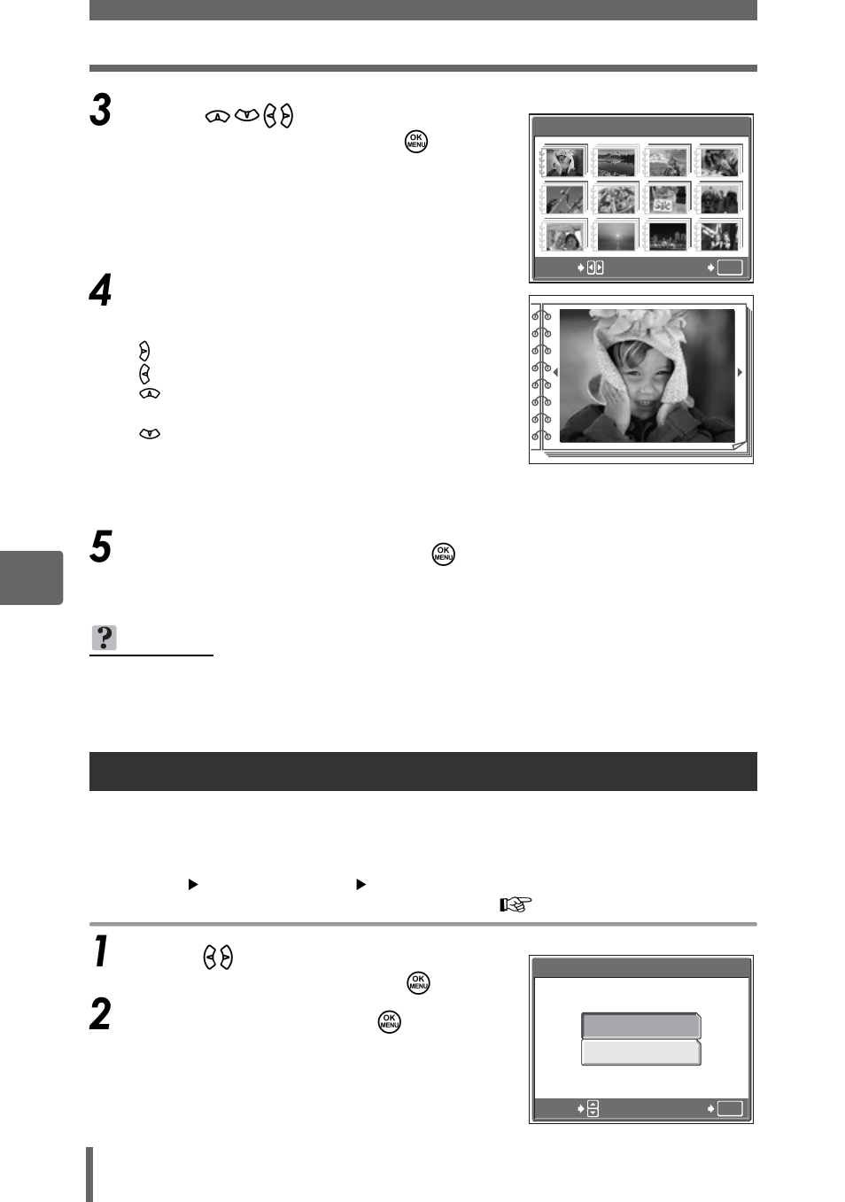 Selecting an album cover (select title image), Gp. 86, P. 86 | Olympus SP-350 User Manual | Page 86 / 195