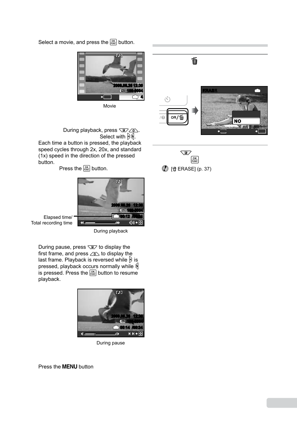 Erasing images during playback, 1 en | Olympus 9000 User Manual | Page 17 / 73