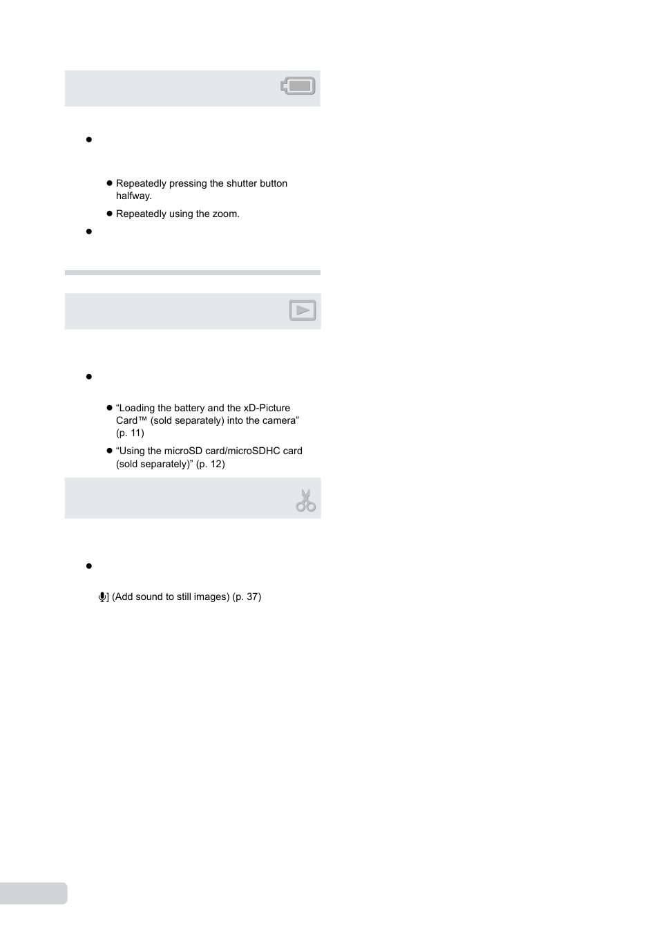 Battery, Playback/editing tips, Playback | Editing | Olympus 9000 User Manual | Page 58 / 73