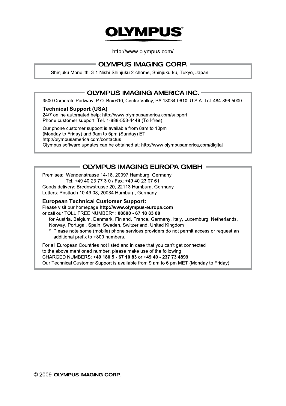 Olympus 9000 User Manual | Page 73 / 73