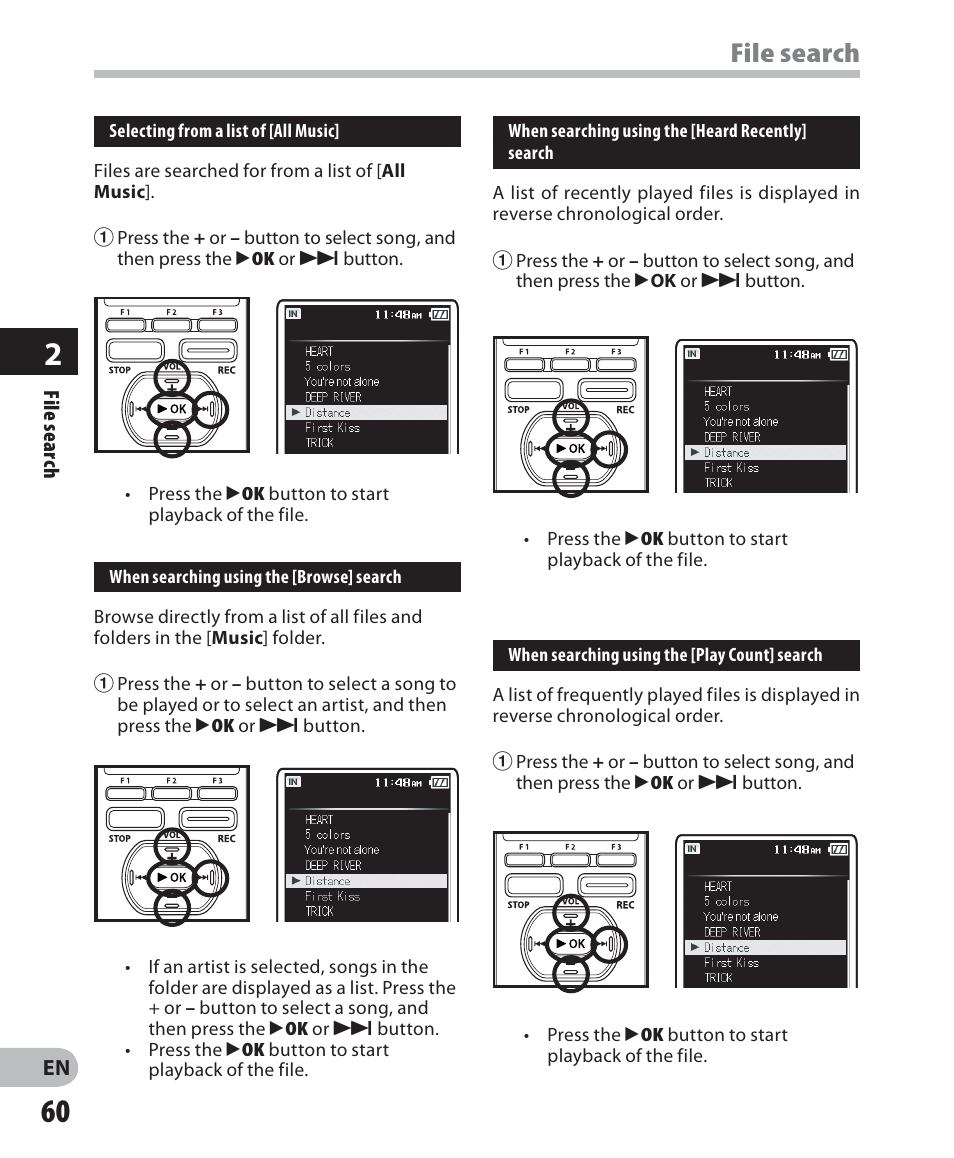 File search | Olympus DM-5 User Manual | Page 60 / 187