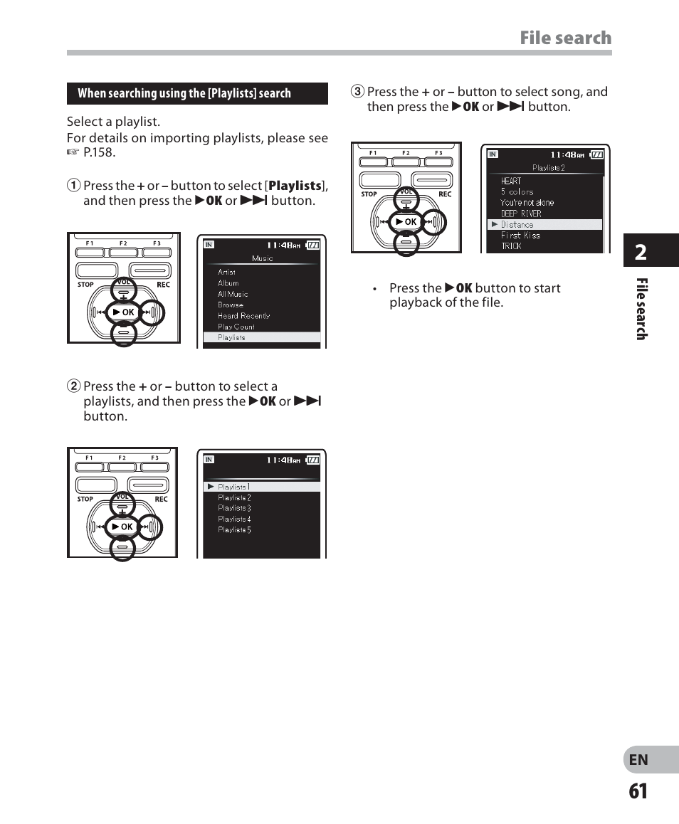 File search | Olympus DM-5 User Manual | Page 61 / 187
