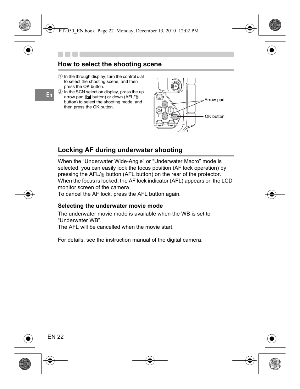 Olympus PT-050 User Manual | Page 22 / 31