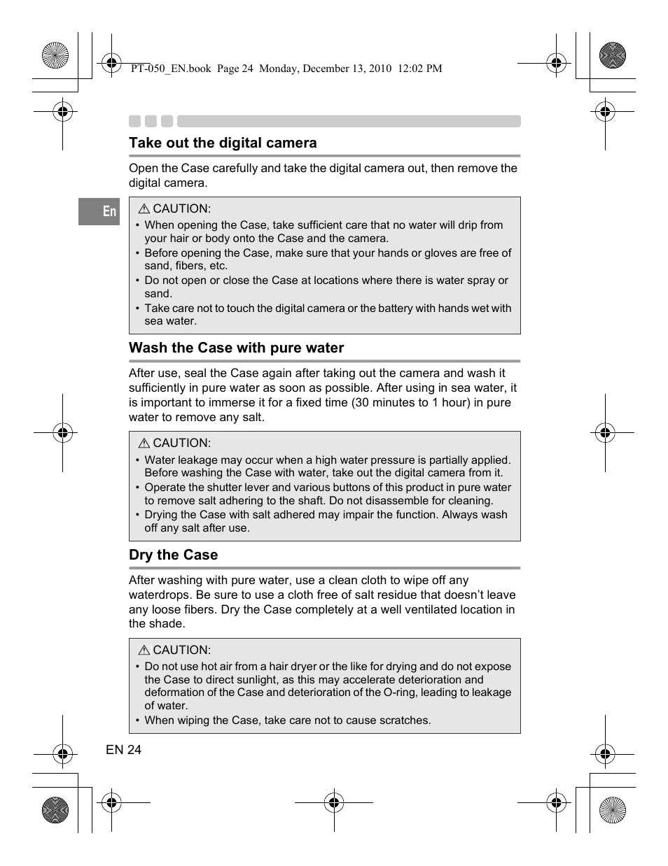 Olympus PT-050 User Manual | Page 24 / 31