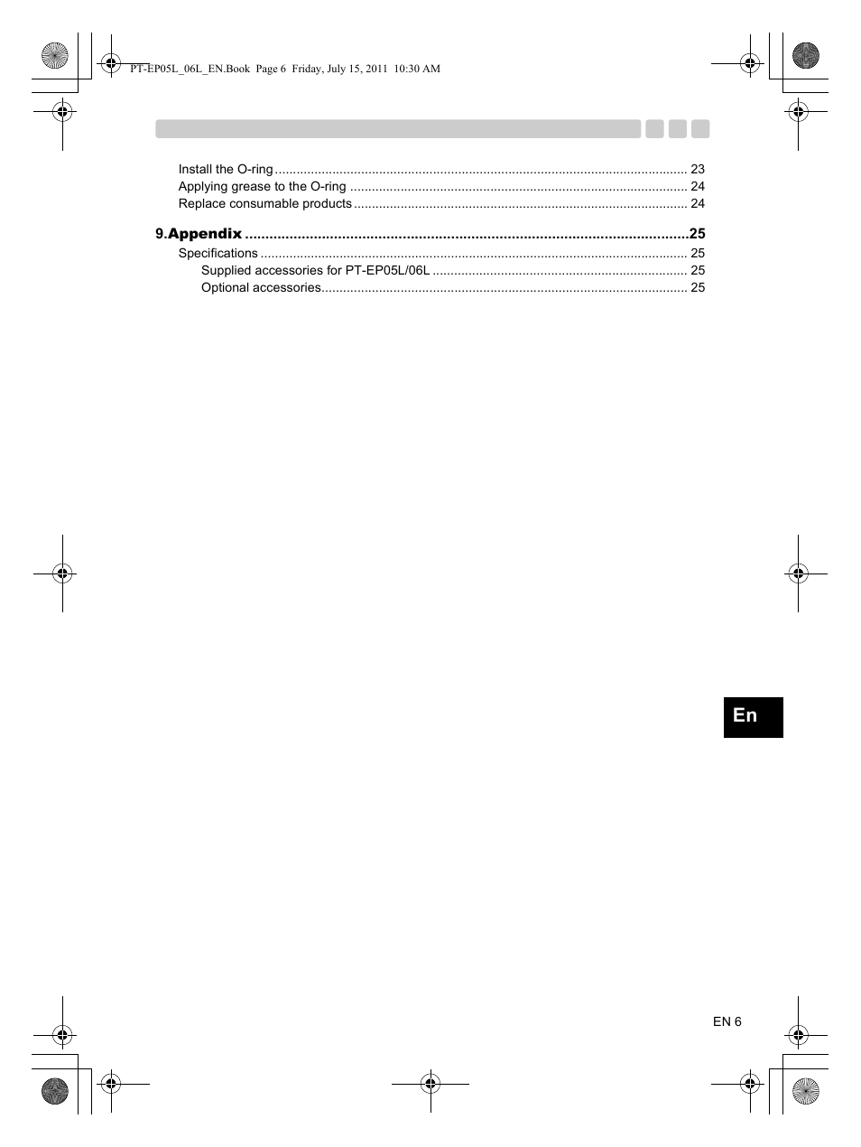 Olympus PT-EP06L User Manual | Page 7 / 27